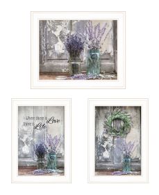 "Abundance of Beauty Collection" 3-Piece Vignette By Lori Deiter, Ready to Hang Framed Print, White Frame