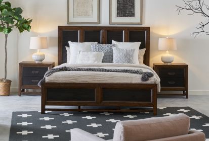 Bridgevine Home Branson King Size Panel Bed, Two-Tone Finish