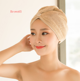 Women's Hair Dryer Cap, Absorbent Dry Hair Towel (Option: Brown65)