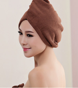 Women's Hair Dryer Cap, Absorbent Dry Hair Towel (Option: Coffee60x20cm)