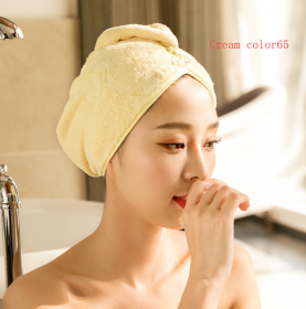 Women's Hair Dryer Cap, Absorbent Dry Hair Towel (Option: Cream color65)